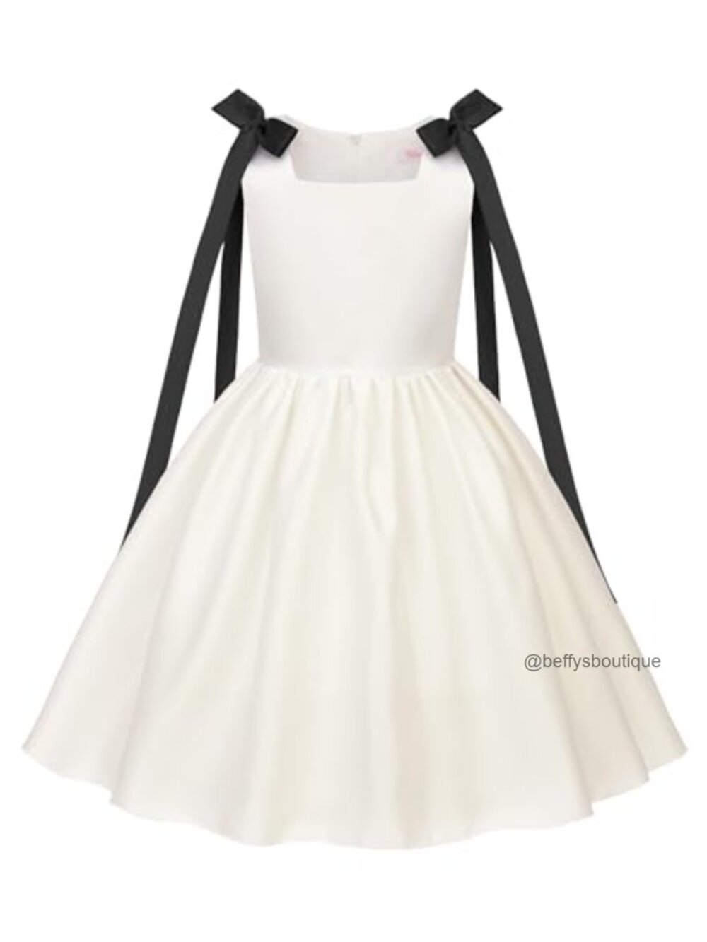 Toddler Girl Princess Dress with Fixed Bow Straps, Sleeveless Knee-Length 100%